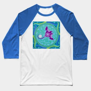 Manta Ray and Moon Mandala Baseball T-Shirt